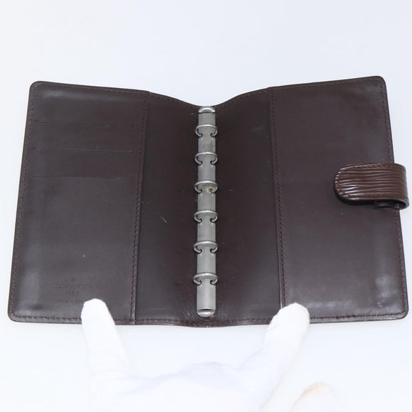 LOUIS VUITTON Epi Agenda PM Day Planner Cover Mocha R2005D LV Auth 159180