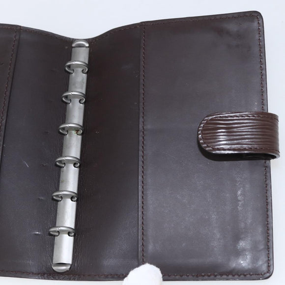 LOUIS VUITTON Epi Agenda PM Day Planner Cover Mocha R2005D LV Auth 159180