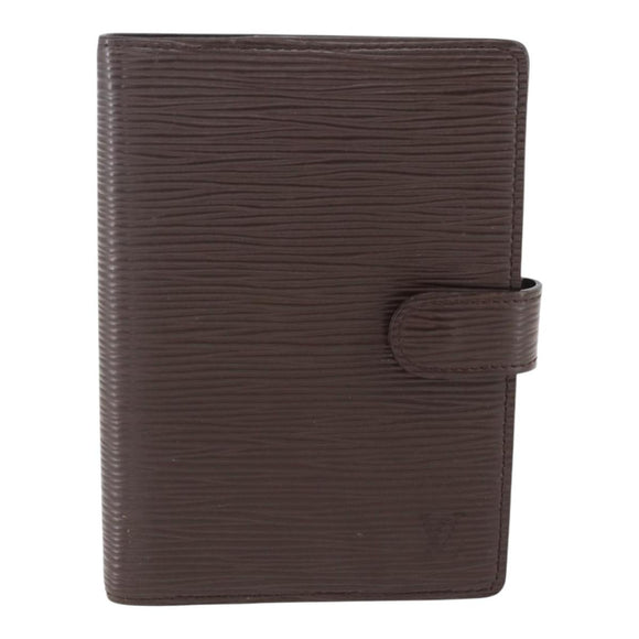 LOUIS VUITTON Epi Agenda PM Day Planner Cover Mocha R2005D LV Auth 159180
