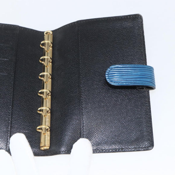 LOUIS VUITTON Epi Agenda PM Day Planner Cover Blue R20055 LV Auth 159181