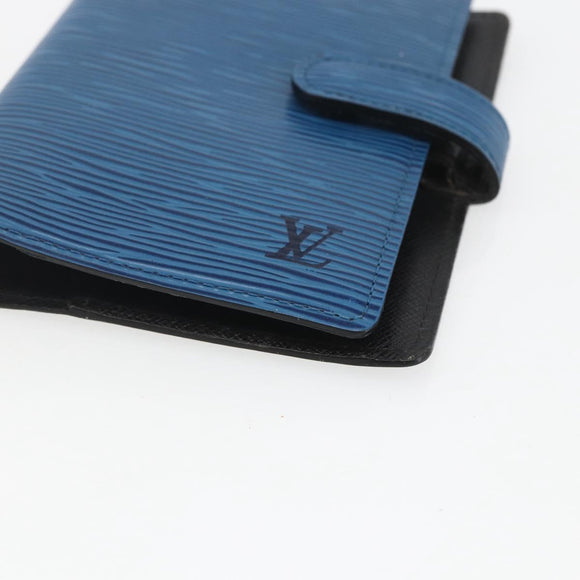 LOUIS VUITTON Epi Agenda PM Day Planner Cover Blue R20055 LV Auth 159181