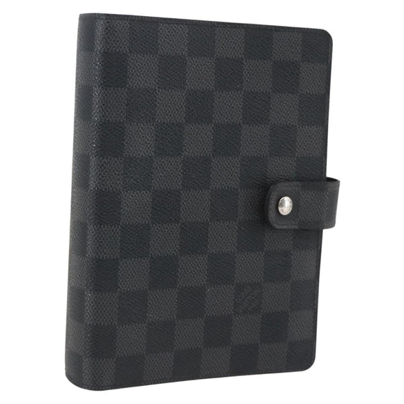 LOUIS VUITTON Damier Graphite Agenda MM Day Planner Cover R20242 LV Auth 159182
