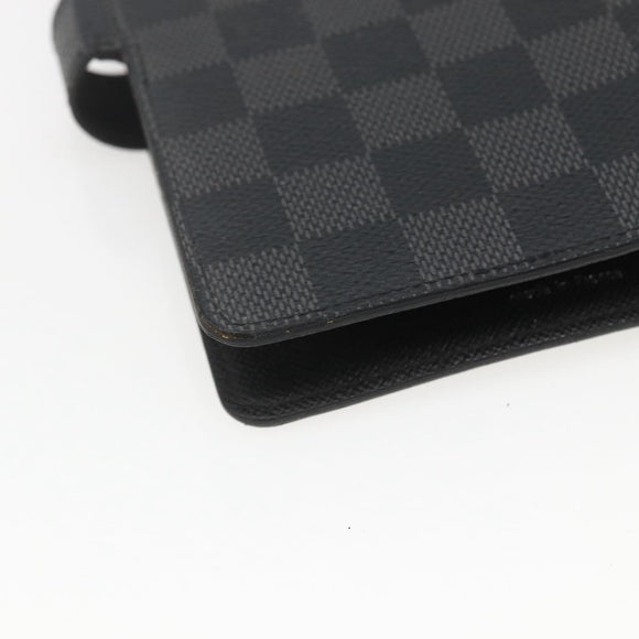 LOUIS VUITTON Damier Graphite Agenda MM Day Planner Cover R20242 LV Auth 159182