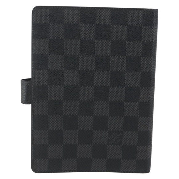 LOUIS VUITTON Damier Graphite Agenda MM Day Planner Cover R20242 LV Auth 159182