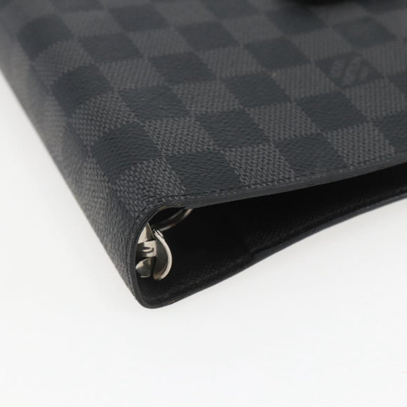 LOUIS VUITTON Damier Graphite Agenda MM Day Planner Cover R20242 LV Auth 159182