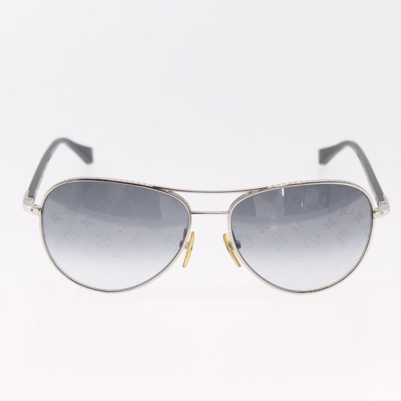 LOUIS VUITTON Conspiration Sunglasses metal Silver LV Auth 159184
