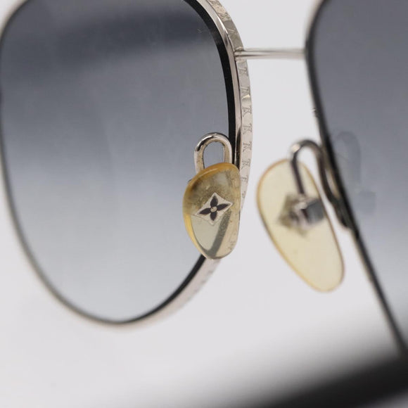 LOUIS VUITTON Conspiration Sunglasses metal Silver LV Auth 159184