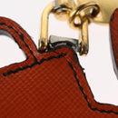 PRADA Key Holder Safiano leather Orange Auth 159187-7