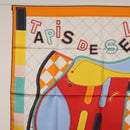 HERMES Carre 90 Scarf Silk ""Tapis de Selle"" Orange Auth 159188-2