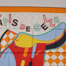 HERMES Carre 90 Scarf Silk ""Tapis de Selle"" Orange Auth 159188-3