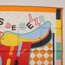 HERMES Carre 90 Scarf Silk ""Tapis de Selle"" Orange Auth 159188-4