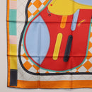 HERMES Carre 90 Scarf Silk ""Tapis de Selle"" Orange Auth 159188-8