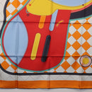 HERMES Carre 90 Scarf Silk ""Tapis de Selle"" Orange Auth 159188-9