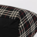 BURBERRY Nova Check Blue Label Tote Bag Nylon Black Silver Auth 159190-17