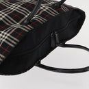 BURBERRY Nova Check Blue Label Tote Bag Nylon Black Silver Auth 159190-6