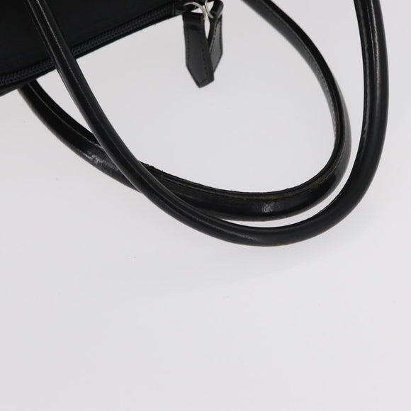 BURBERRY Nova Check Blue Label Tote Bag Nylon Black Silver Auth 159190