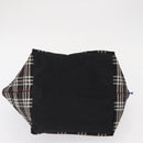 BURBERRY Nova Check Blue Label Tote Bag Nylon Black Silver Auth 159190-5