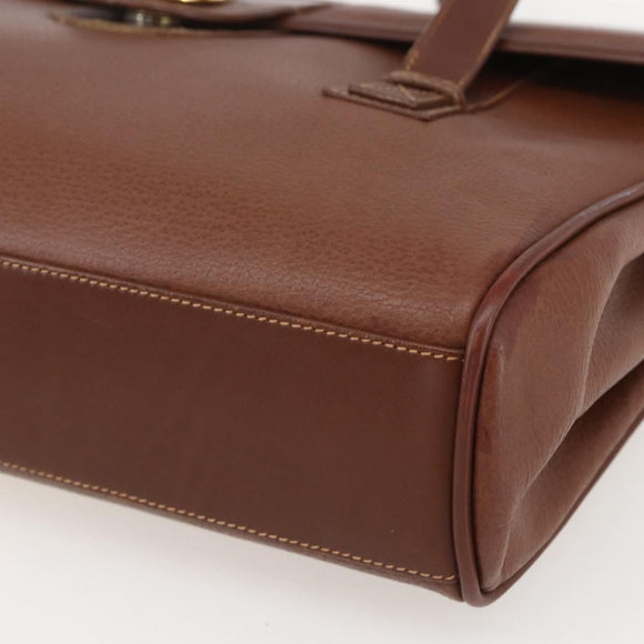 GUCCI Shoulder Bag Leather Brown Gold 001 115 1199 Auth 159210