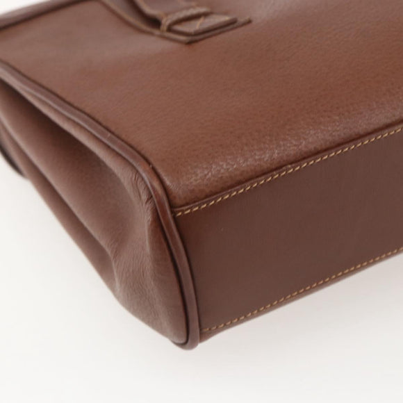 GUCCI Shoulder Bag Leather Brown Gold 001 115 1199 Auth 159210