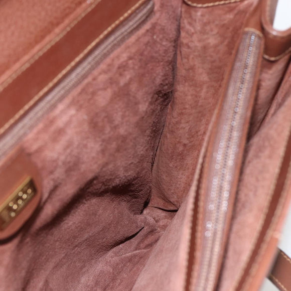 GUCCI Shoulder Bag Leather Brown Gold 001 115 1199 Auth 159210