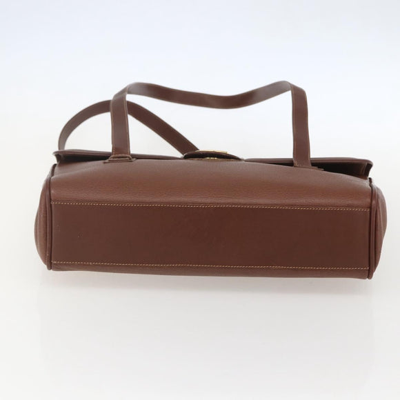 GUCCI Shoulder Bag Leather Brown Gold 001 115 1199 Auth 159210