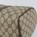 GUCCI GG Supreme Web Sherry Line Boston Bag PVC Beige Gold 378 02 07 Auth 159211-12