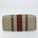 GUCCI GG Supreme Web Sherry Line Boston Bag PVC Beige Gold 378 02 07 Auth 159211-9