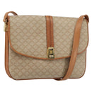 CELINE Macadam Canvas Shoulder Bag PVC Beige Gold Auth 159212-1