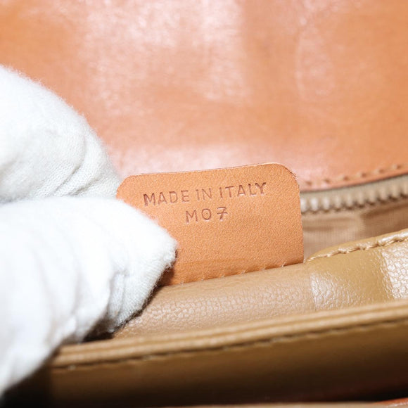 CELINE Macadam Canvas Shoulder Bag PVC Beige Gold Auth 159212