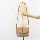 CELINE Macadam Canvas Shoulder Bag PVC Beige Gold Auth 159212-24