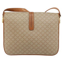 CELINE Macadam Canvas Shoulder Bag PVC Beige Gold Auth 159212-2