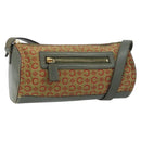 CELINE C Macadam Canvas Shoulder Bag Khaki Gold Auth 159213-1