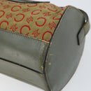 CELINE C Macadam Canvas Shoulder Bag Khaki Gold Auth 159213-9