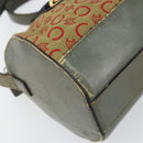 CELINE C Macadam Canvas Shoulder Bag Khaki Gold Auth 159213-14