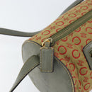CELINE C Macadam Canvas Shoulder Bag Khaki Gold Auth 159213-10