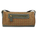 CELINE C Macadam Canvas Shoulder Bag Khaki Gold Auth 159213-13