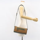 CELINE C Macadam Canvas Shoulder Bag Khaki Gold Auth 159213-22