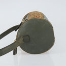 CELINE C Macadam Canvas Shoulder Bag Khaki Gold Auth 159213-4
