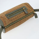 CELINE C Macadam Canvas Shoulder Bag Khaki Gold Auth 159213-6