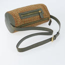 CELINE C Macadam Canvas Shoulder Bag Khaki Gold Auth 159213-7