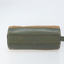 CELINE C Macadam Canvas Shoulder Bag Khaki Gold Auth 159213-5