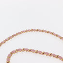 CHANEL Mini Matelasse 17 Chain Shoulder Bag Cotton Pink Gold CC Auth 159216-14