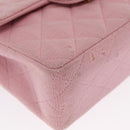 CHANEL Mini Matelasse 17 Chain Shoulder Bag Cotton Pink Gold CC Auth 159216-10