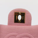 CHANEL Mini Matelasse 17 Chain Shoulder Bag Cotton Pink Gold CC Auth 159216-22