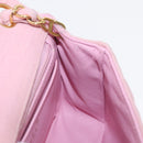 CHANEL Mini Matelasse 17 Chain Shoulder Bag Cotton Pink Gold CC Auth 159216-24