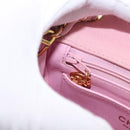 CHANEL Mini Matelasse 17 Chain Shoulder Bag Cotton Pink Gold CC Auth 159216-26