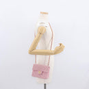 CHANEL Mini Matelasse 17 Chain Shoulder Bag Cotton Pink Gold CC Auth 159216-30