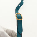 GUCCI Horsebit Hand Bag Leather 2way Turquoise Blue Gold Auth 159226V-16