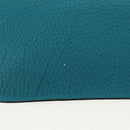 GUCCI Horsebit Hand Bag Leather 2way Turquoise Blue Gold Auth 159226V-22