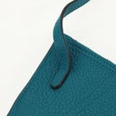 GUCCI Horsebit Hand Bag Leather 2way Turquoise Blue Gold Auth 159226V-24